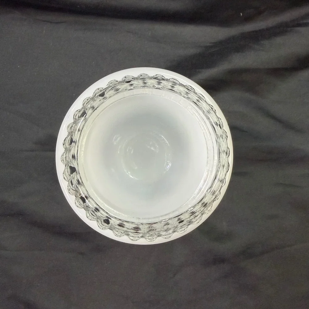 Vintage Avon Milk Glass Hobnail Fairy Lamp Votive Holder Clear Top 2 Piece